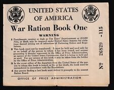 WWII USA WAR RATION BOOK ONE WITHOUT WAR RATION STAMPS 19 MARCH 1943 picture