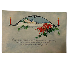 Postcard Christmas Greetings for a Bright and Cheery Christmas Gibson Art c1907 picture