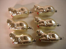 1984 Inge-Glas Playing Cat Kitten Glass Ornament Set of 6 W. Germany NOS Unboxed picture