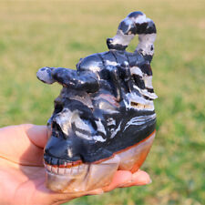 1.14kg Top Natural Ocean Jasper Scorpion Skull Crystal Skull Carved Reiki Decor picture