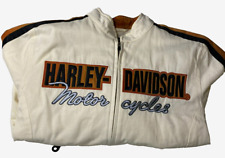 Harley-Davidson Jacket White & Orange Womens Size Medium unique classic picture