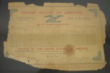 Antique New York 1865 Framed United States Citizenship Certificate Tammany Hall picture