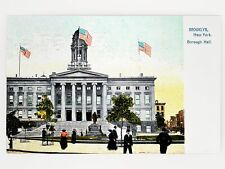 Borough Hall, Brooklyn, New York 1907 *METALLIC LUSTER* Lithograph Postcard picture