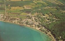 NW Beulah Benzonia MI c.1970s AERIAL OF VILLAGE Stores Businesses Homes Farms picture