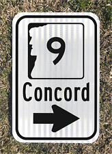 CONCORD NEW HAMPSHIRE Highway 9 road sign 12