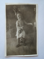 1915 RPPC Toddler with Gun, Bow and Indian Headress Arizona Photo picture