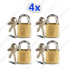 4 Small Metal Padlocks Mini Brass Tiny Box Locks Keyed Jewelry 2 Keys 20mm New  picture