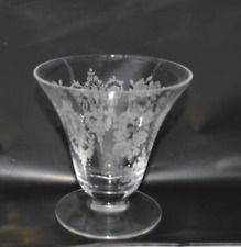 Vintage Tiffin Franciscan Cherokee Rose Footed Etched Fruit Glass 1940's picture