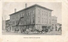 c1910 Masonic Temple Street Scene Action Horse People Car Rochester  MN P565 picture
