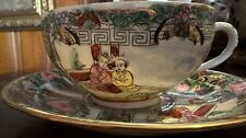 Rose Medallion Beautiful Hand Painted Teacup and Saucer Set picture