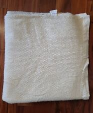 Vintage Chatham Blanket Throw Acrylic Waffle Weave Ivory Satin Trim 108