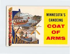 Postcard Minnesota's Canoeing Coat of Arms Symbol picture