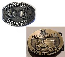 John Deere BELT BUCKLES 85 Hydraulic Power + Nashville 87 Star Performers [A82] picture