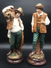Vintage Large Porcelain Austrian Style Figurines 18”  Detail And Colors Stunning picture