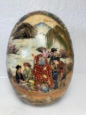 Intricately Painted Satsuma Style Chinese 'Egg' Signed Numbered 13 in a Circle picture