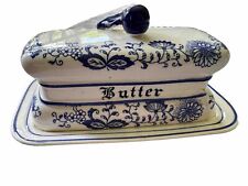 Vintage Blue Danube Blue Onion Butter Dish picture