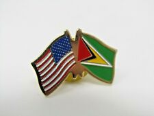 American Flag Guyana Flag Pin Vintage picture