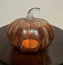 Beautiful Vintage Carnival Glass Pumpkin Art Glass Iridescent ￼ picture