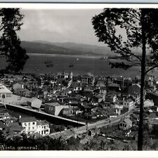 c1930s Marin, Pontevedra, Spain Birds Eye View SHARP RPPC Port Photo Alsina A150 picture