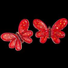 Lucite Acrylic Vintage 1969 Butterfly Wall Hanging MCM Set of 2 picture