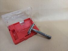 Vintage Gilette Safety Razor Metal Handle Twist Open With Case picture