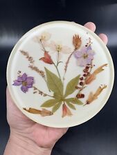 Vintage Lucite Footed Trivet Wildflowers From Israel Dried Pressed picture