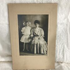 Antique Vintage Photo Mother Daughter Girl Hair Bow Crookston MN Card Mounted picture