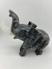 Vintage Hand Carved Stone Figurine Home Decorative Marble Elephant Sculpture picture