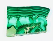 138 CT NATURAL FLOWER PLUME FIRE MALACHITE POLISH TILE UNTREATED GEMSTONE MJ-919 picture