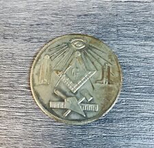 Vintage MADE A MASON FREEMASON Coin Token Medal Masonic Blank Medallion picture