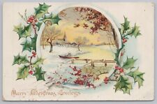 TUCK~Holly Series~A Beautiful Merry Christmas~Embossed~Unposted Vintage Postcard picture