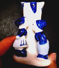 RARE Delft Bud Vase Blue White Boy Girl Kissing 10493 picture