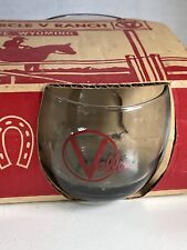 Vintage Valle’s Steak House Round Smoked Glass Box Set Of 4 Lo/Hi-Ball Glasses picture