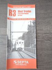 SEPTA Regional Rail West Trenton to from Philly R3 Train Schedule May 6th 2007 picture