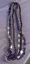 Krewe of Iris 2022 Mardi Gras New Orleans Beads Purple (2) Silver(2)NEW picture