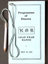 1916 Victorian KOB Leap Year Dance Programme Dance Card with Pencil picture