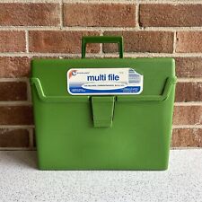 Vintage Green Sterling Multi File Keeper Plastic Box w/ Handle MCM 70s Green Box picture