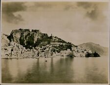 GA17 Original Photo VILLAGE OF ATRANI Campania Amalfi Italy Shoreline Cliffs picture