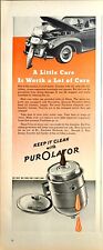 1944 Purolator Oil Filter Print Ad Buy War Bonds Mechanic Car Cleaner Motor 133 picture