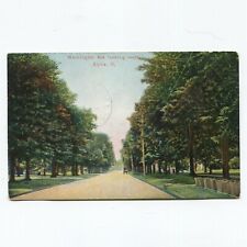 Vtg. Washington Avenue Looking North Elyria Ohio OH Postcard Posted picture