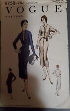 RARE Vintage 1955-56 VOGUE Pattern No. 8750 for One Piece Dress & Scarf UNCUT picture