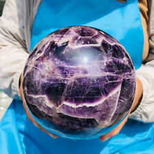 16.98LB Natural Dream Amethyst Quartz Crystal Sphere Ball Healing picture