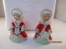 Vintage Lefton 1950’s Christmas Bell Angels Japan - one has broken bell in hand picture