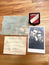 WW2 German Field Post Latvian Elite Volunteer Letters. Photo, Sleeve Patch.Orig. picture