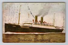 Steamer Hamburg, Ship, Transportation, Antique, Vintage Souvenir Postcard picture