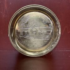 Vintage THE FAMOUS OLD BLACKSMITH SHOP GRETNA GREEN Small Brass Dish Plate 5” picture