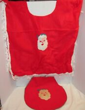 Vintage Christmas Santa Claus Bathroom Rug & Toilet Seat Cover, Kitsch picture