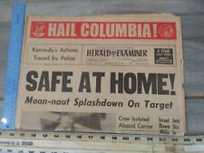 VINTAGE July 24, 1969 NEWSPAPER  Hail Columbia Safe at Home Moon Naut Splashdown picture