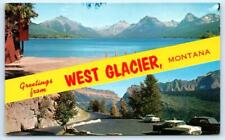 WEST GLACIER,. MT Montana ~ NATIONAL PARK Scenes c1950s Banner  Postcard picture