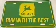 John Deere Booster License Plate Run With The Best Tractor Farm Farmer Farming  picture
